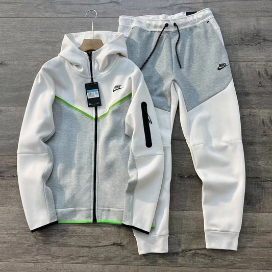 Nike NSW Tech Fleece Sportswear set Blanco, Gris y verde