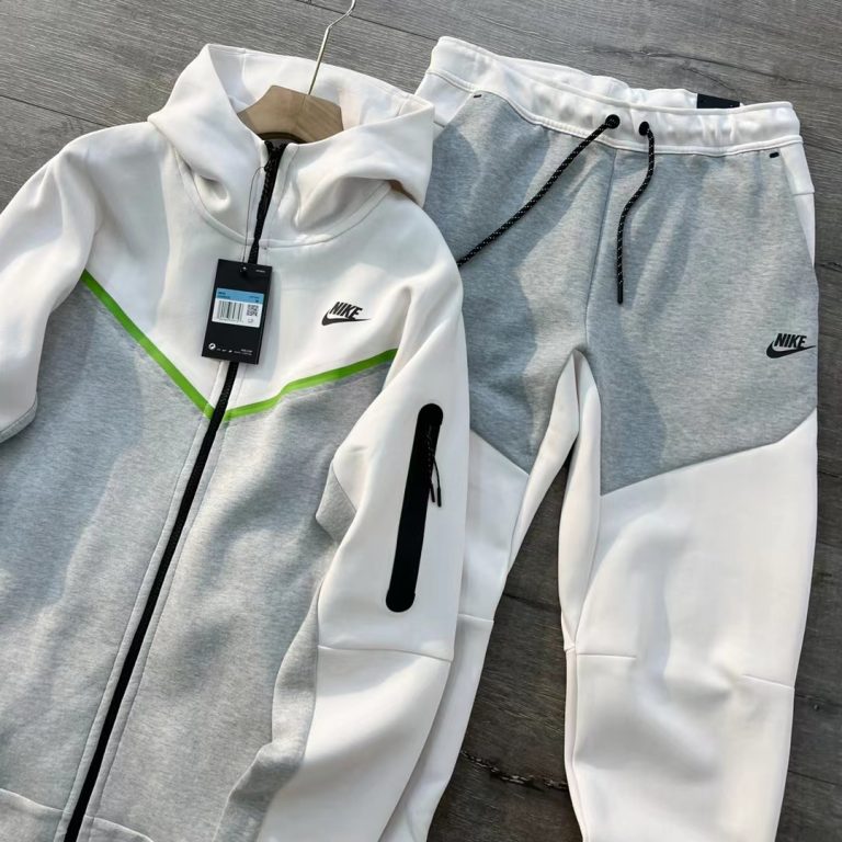 Nike NSW Tech Fleece Sportswear set Blanco, Gris y verde