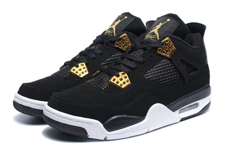 Air Jordan 4  Black Gold Bukle