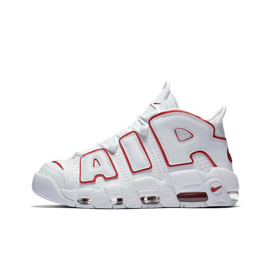 Nike Air More Uptempo White Varsity Red Outline