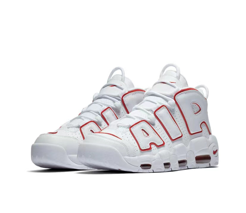 Nike Air More Uptempo White Varsity Red Outline