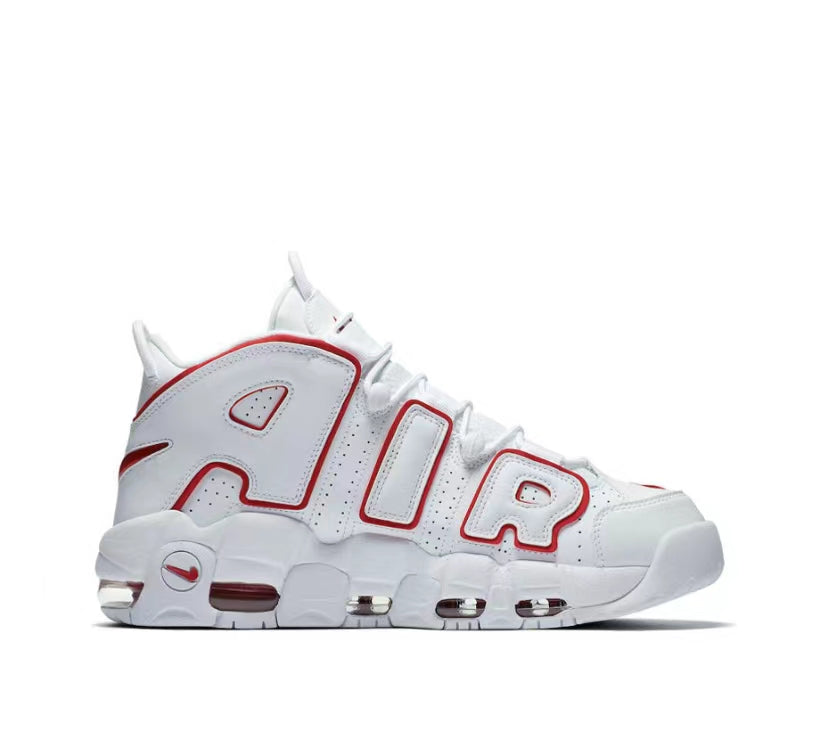 Nike Air More Uptempo White Varsity Red Outline